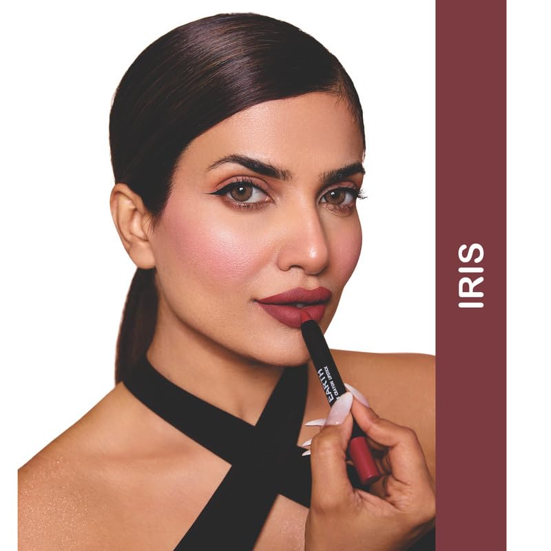 Love Earth Non-Transfer Crayon Lipstick - Iris | Lightweight & Long-Lasting Matte Lipstick (12 Hours) | Smudge Proof & Transfer Proof | 3.5g Vegan Lip Crayon - Perfect for Work, Date Night & Everyday Wear