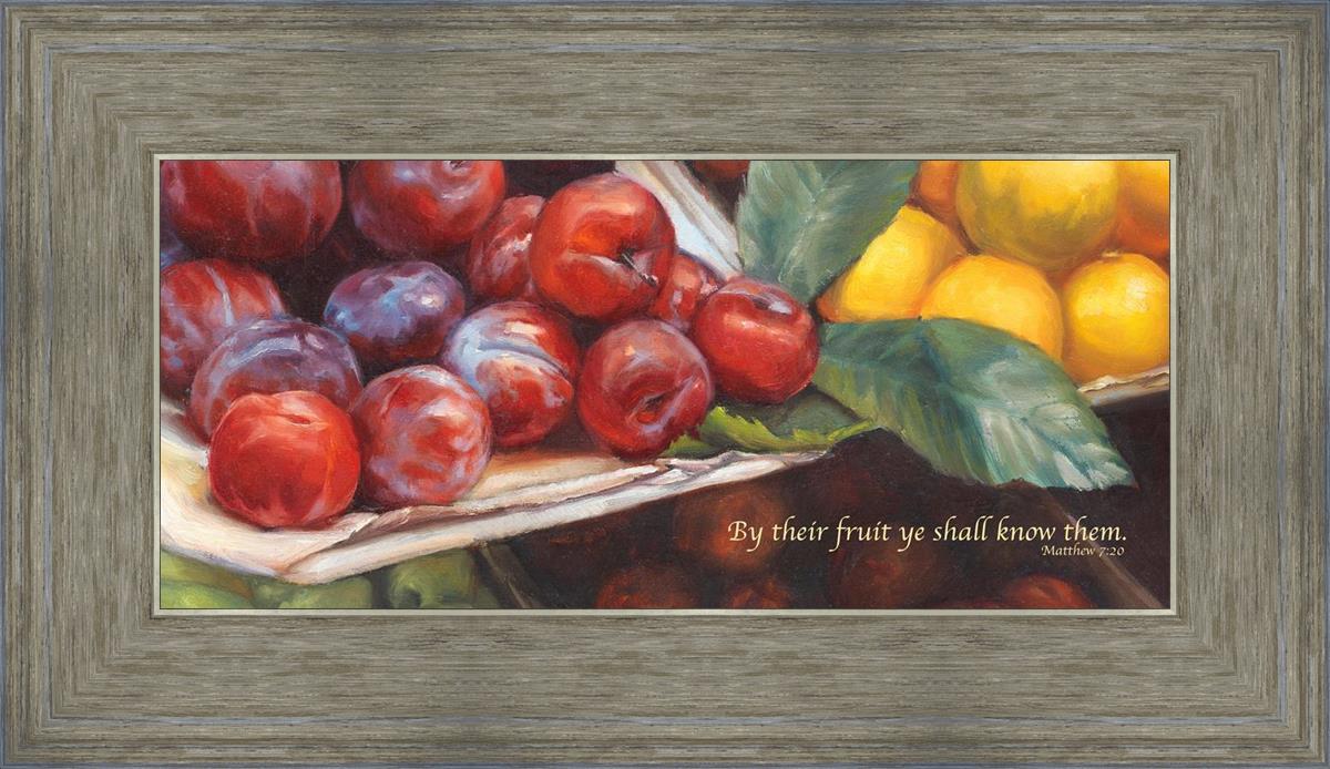 By Their Fruit Ye Shall Know Them - Inspirational Christian Wall Art for Home & Office Decor - Perfect for Living Room, Bedroom, or Church Display