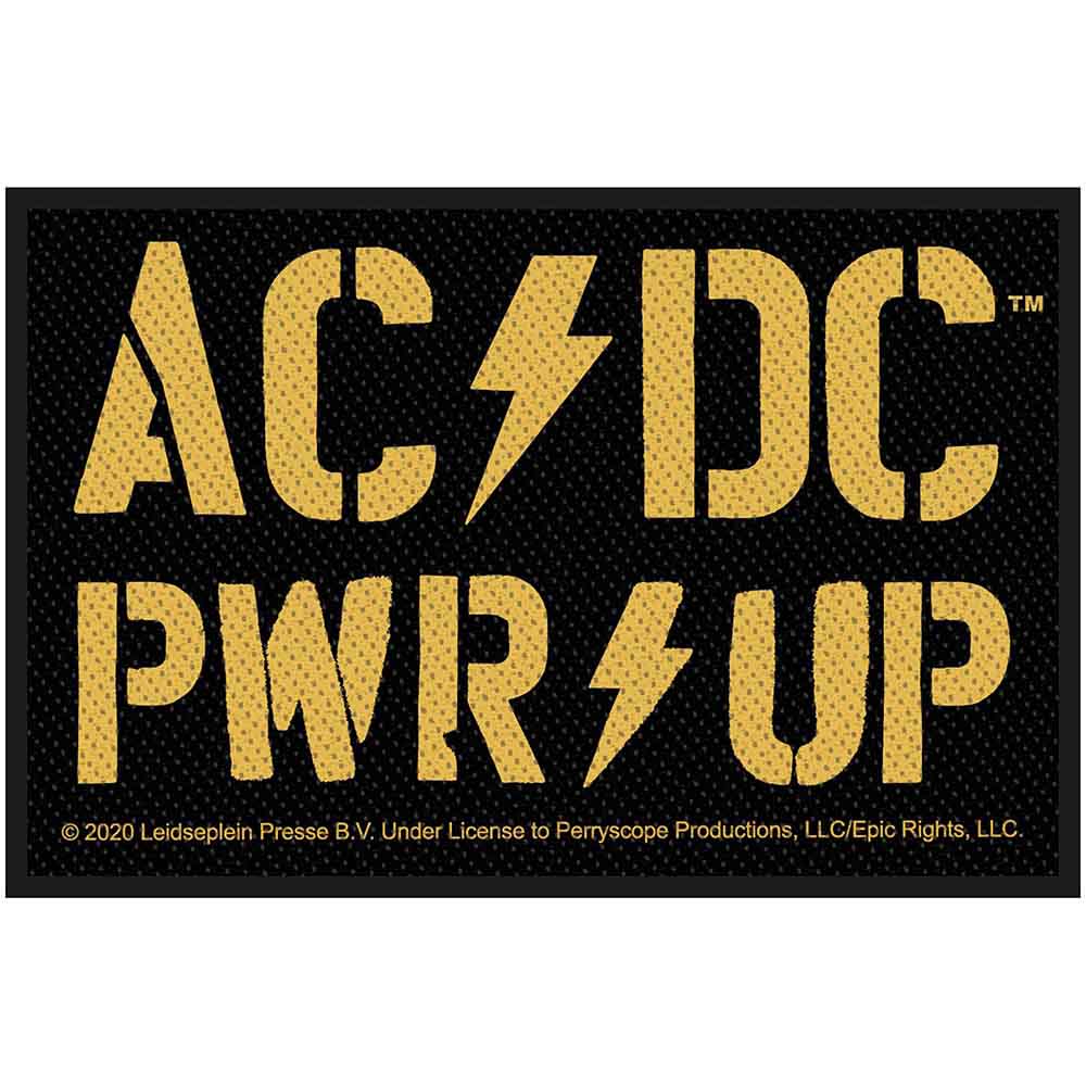 AC/DC Woven Sew-On Patches for Jackets & Backpacks - PWR UP Rock Band Embroidered Badges for DIY Clothing Customization