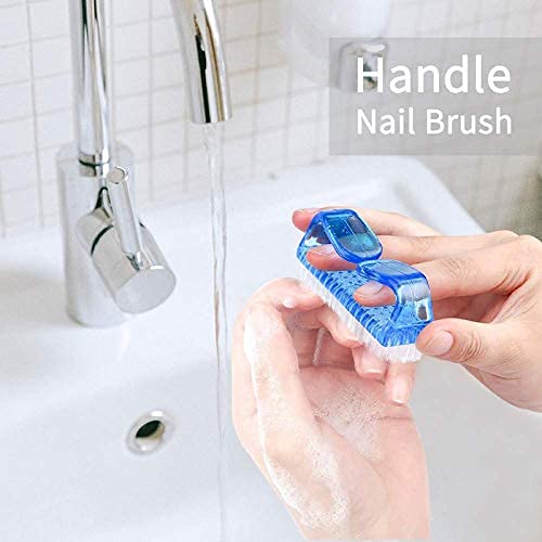 SIYAA Handle Grip Nail Brush - 4 Pack Multicolor Nail & Toe Cleaning Brushes for Men & Women - Pedicure Scrubber Tool Kit for Home, Salon & Travel Use