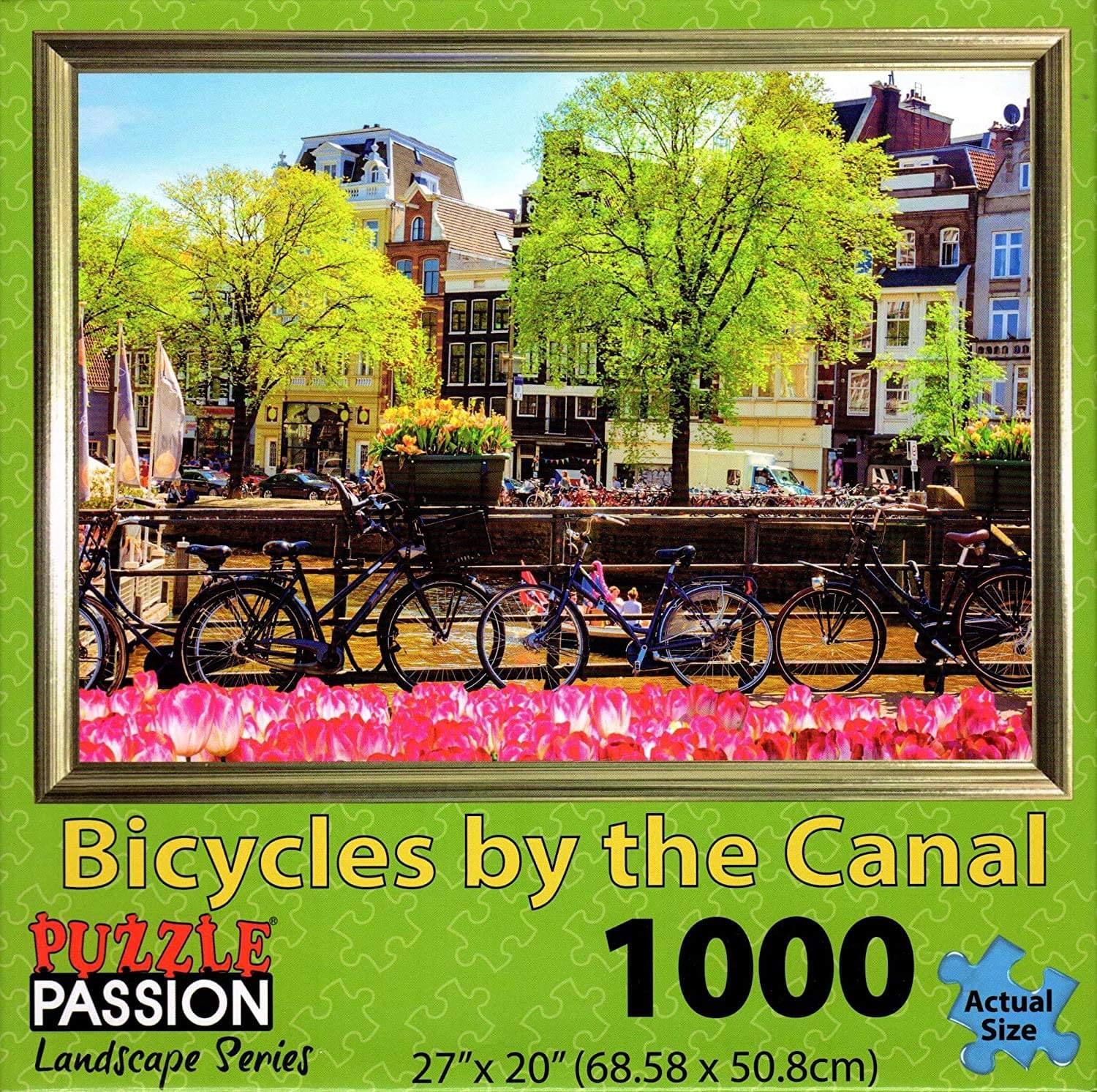 Bicycles By The Canal 1000 Piece Jigsaw Puzzle for Adults - Challenging Art Puzzle with Vibrant Colors - Perfect for Family Game Night & Home Decor