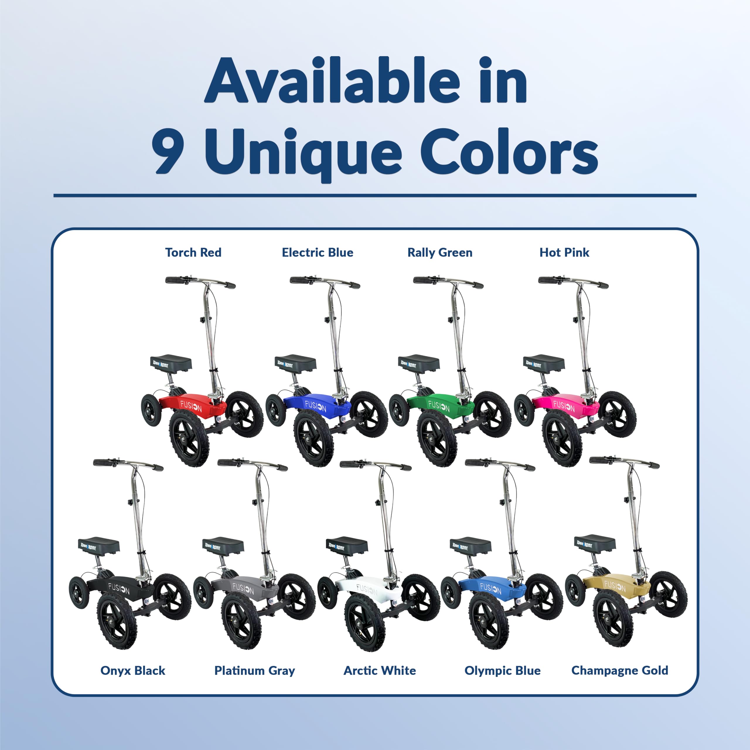KneeRover All-Terrain Fusion Patented 4-Wheel Steering Knee Scooter for Adults - Heavy Duty Knee Walker for Foot Surgery, Broken Ankle & Foot Injuries - Mobility Aid for Post-Surgery Recovery & Daily Use