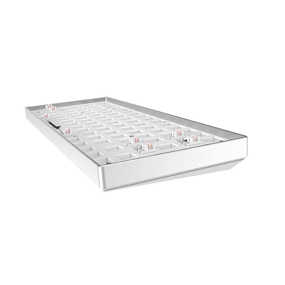 Cingc DIY Gaming Mechanical Keyboard Kit - Hot Swappable RGB Wired Keyboard with Aluminum Alloy Frame (White Silver) | Perfect for PC Gaming, Typing & Custom Keyboard Builds