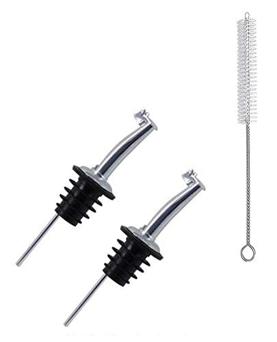 Stainless Steel Oil Dispenser Lid for Glass Bottles - Wine & Olive Oil Pourer Spout (Set of 2) | Perfect for Kitchen, Bar & Restaurant Use