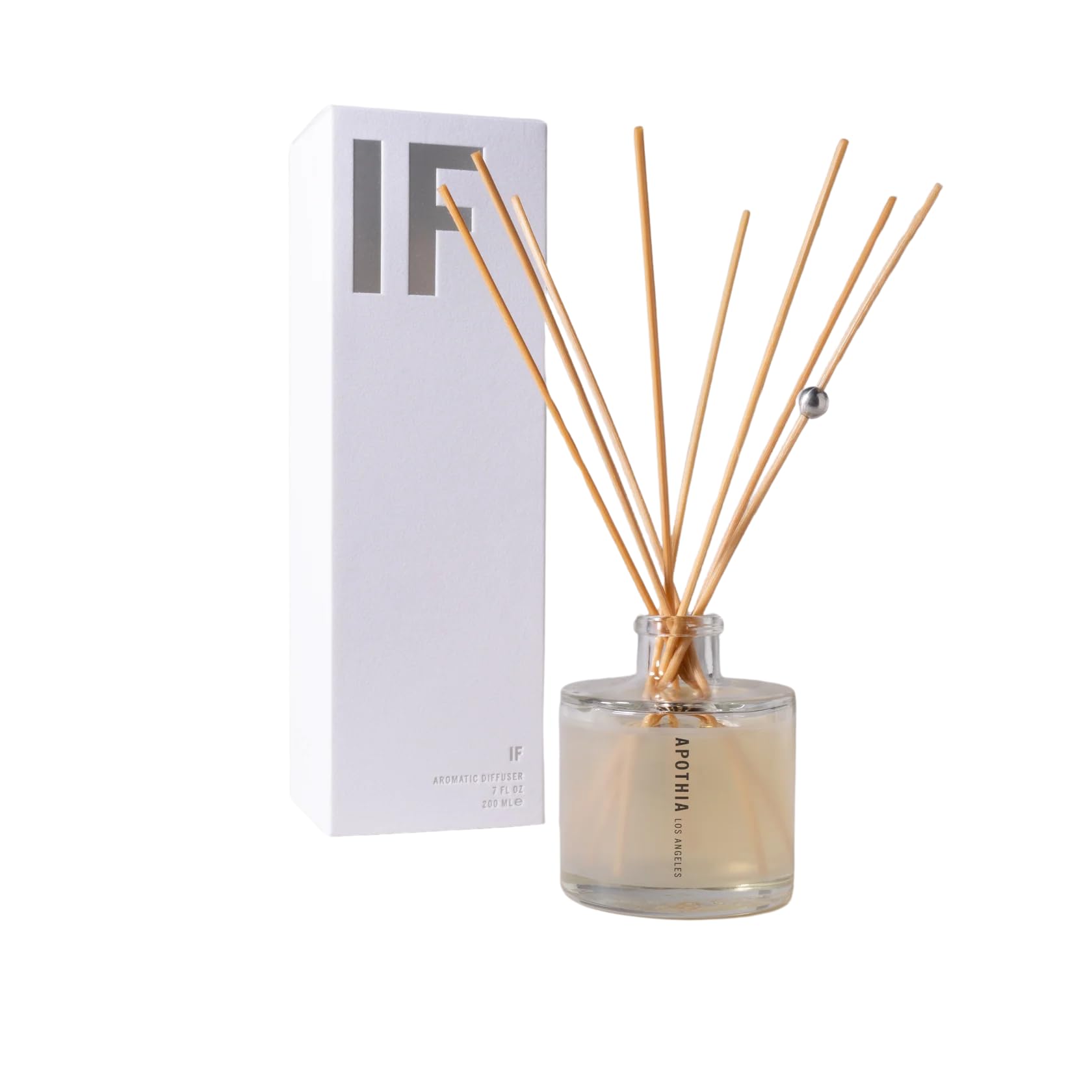 Premium IF Aromatic Diffuser - Modern White Floral & Citrus Essential Oil Blend in Elegant Glass Bottle (7oz/200ml) | Long-Lasting 12-Month Fragrance | Perfect for Home, Office, Spa & Gift Giving