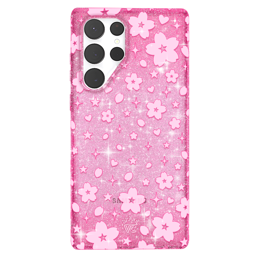 Cherry Blossom Glitter Samsung Phone Case - Elegant & Protective Cover for Samsung Galaxy S21/S20/Note 20 - Perfect for Spring Outfits & Everyday Use