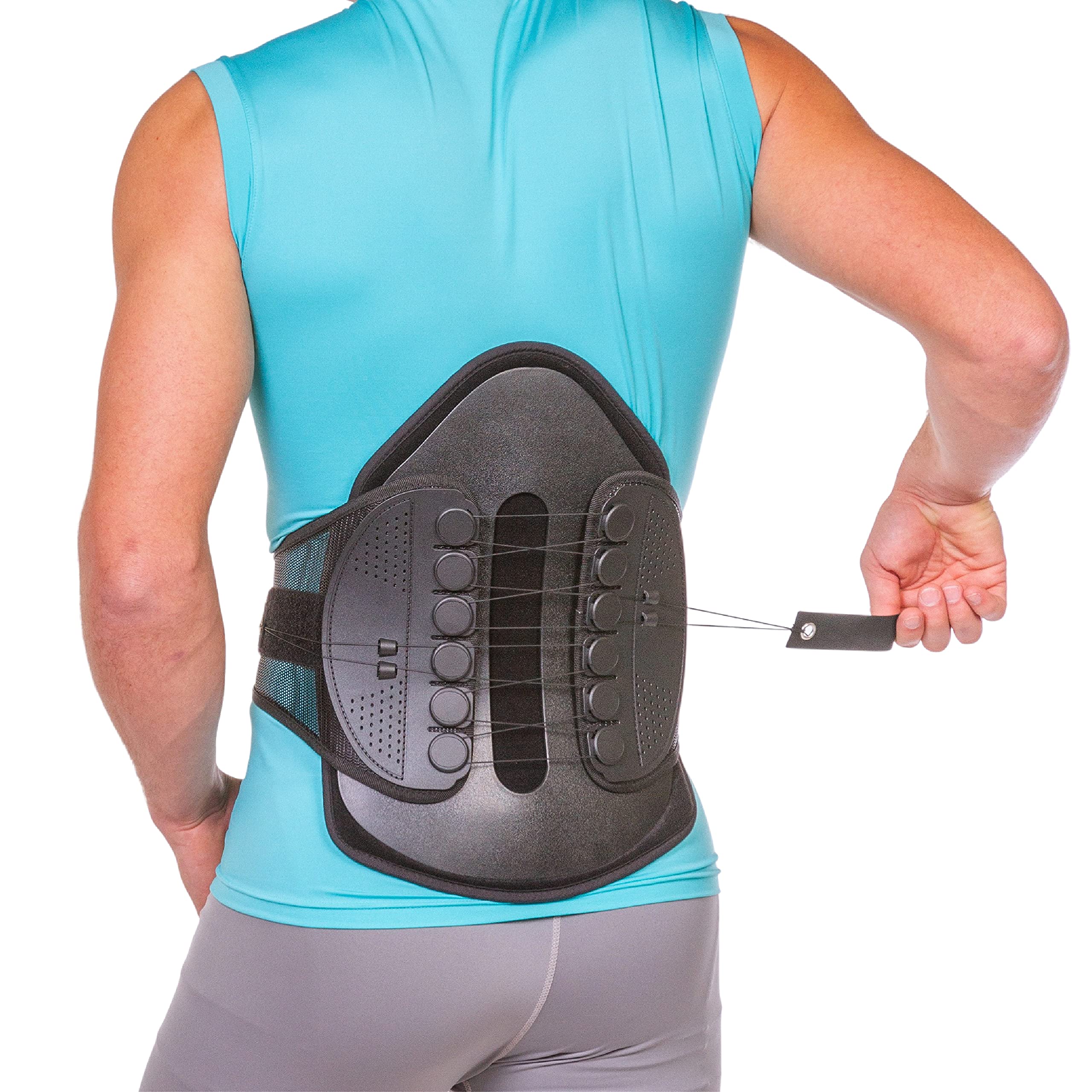 BraceAbility Adjustable Lumbar Decompression Back Brace - Semi-Rigid Lumbosacral Support Belt for Herniated Disc, Sciatica, Post-Surgery Recovery & Back Pain Relief (Large) - Ideal for Office Work, Driving & Daily Activities