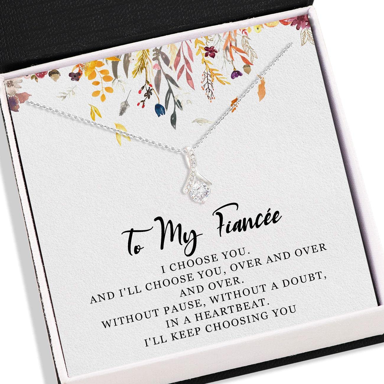 Romantic Girlfriend & Fiancée Necklace - Elegant Jewelry Gift for Wife with Engraved Message Card - CLTCA13207 | Perfect for Anniversaries, Proposals & Special Occasions