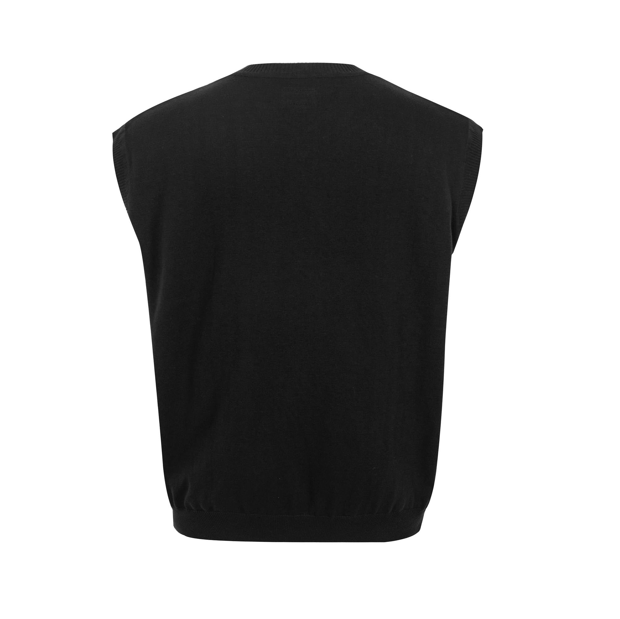 Plus Size Men's Oversized Cotton Sweater Vest - Big & Tall V-Neck Pullover for Casual Wear & Layering in Fall & Winter