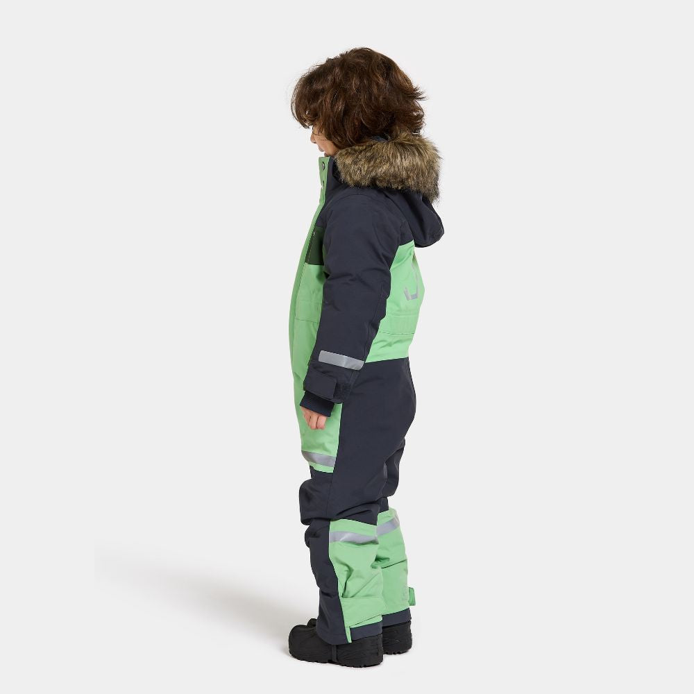 Didriksons Bjarven III Kids Snowsuit - Waterproof Winter Jacket & Pants Set for Boys & Girls, Pale Mint - Perfect for Skiing, Snowboarding & Outdoor Winter Play