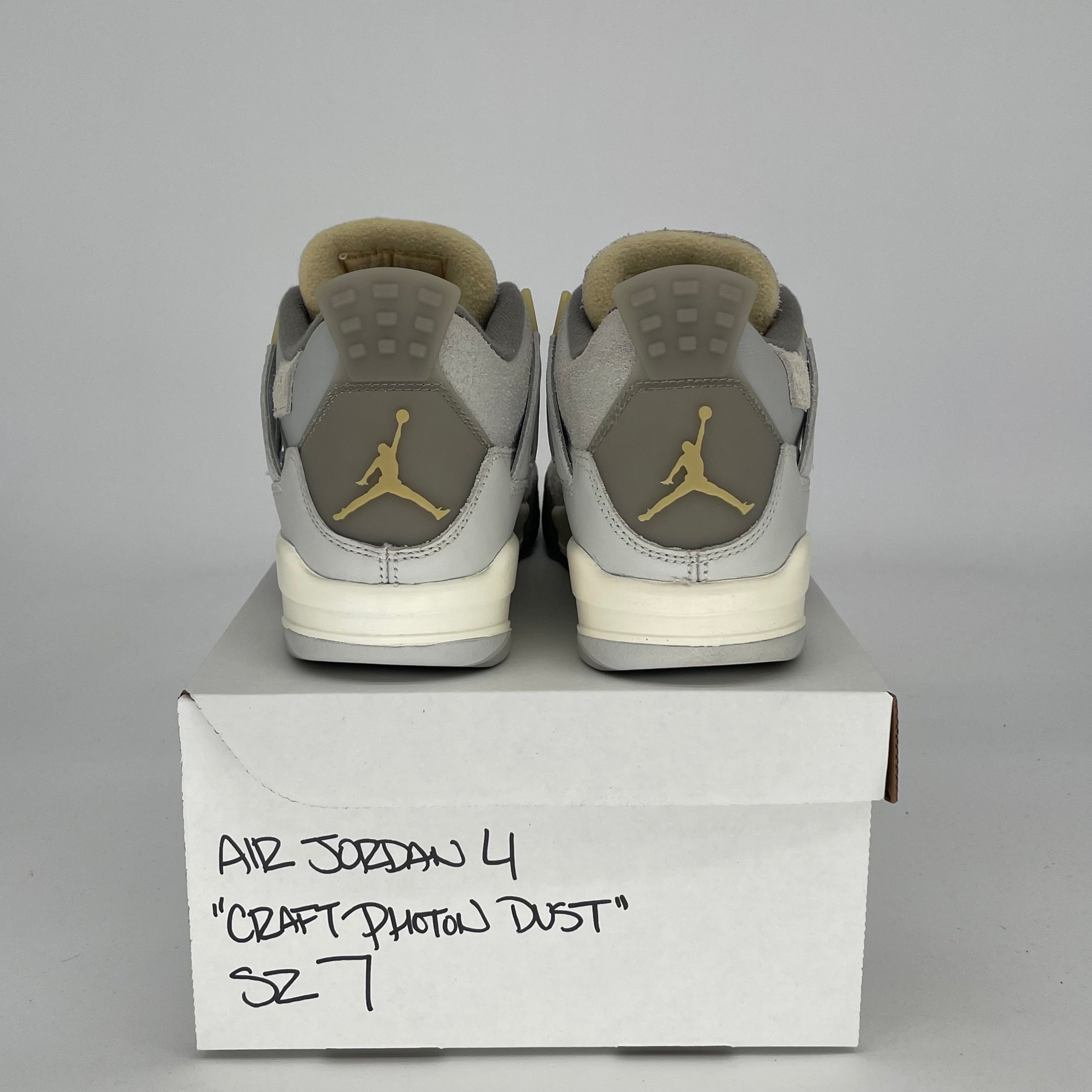 Original Air Jordan 4 Craft Photon Dust Sneakers - Size 7/8.5W (DV2262-021) - Retro Basketball Shoes for Men & Women - Perfect for Streetwear, Gym & Casual Outfits