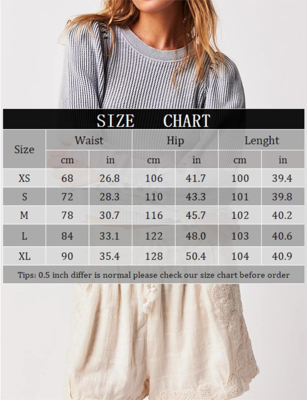 Women's Puff Sleeve Long Sleeve Shirt - Trendy Waffle Knit Crewneck Top - Casual Loose Blouse for Women - Perfect for Fall Outfits, Workwear & Weekend Brunch