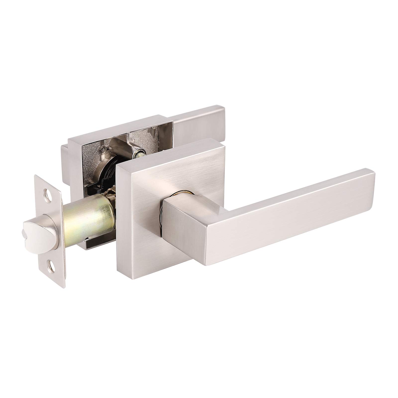 Gobrico 15-Pack Square Door Handles with Straight Levers - Interior Passage Door Locks for Hallway, Closet & Bedroom - Durable & Easy Installation for Home & Office Use