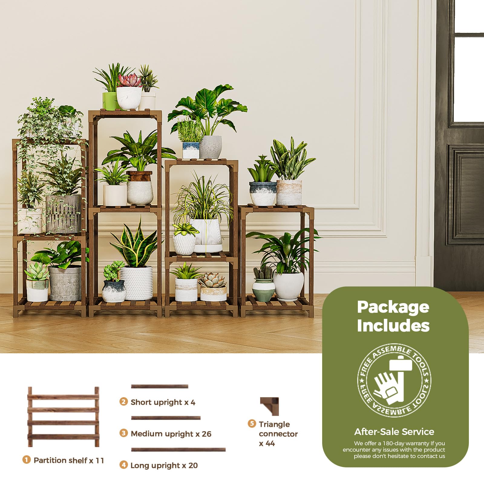 4 Sets of Modern Plant Stands for Indoor & Outdoor Use - Sturdy Plant Holder for Living Room, Balcony, Garden - Perfect for Home Decor & Small Space Gardening