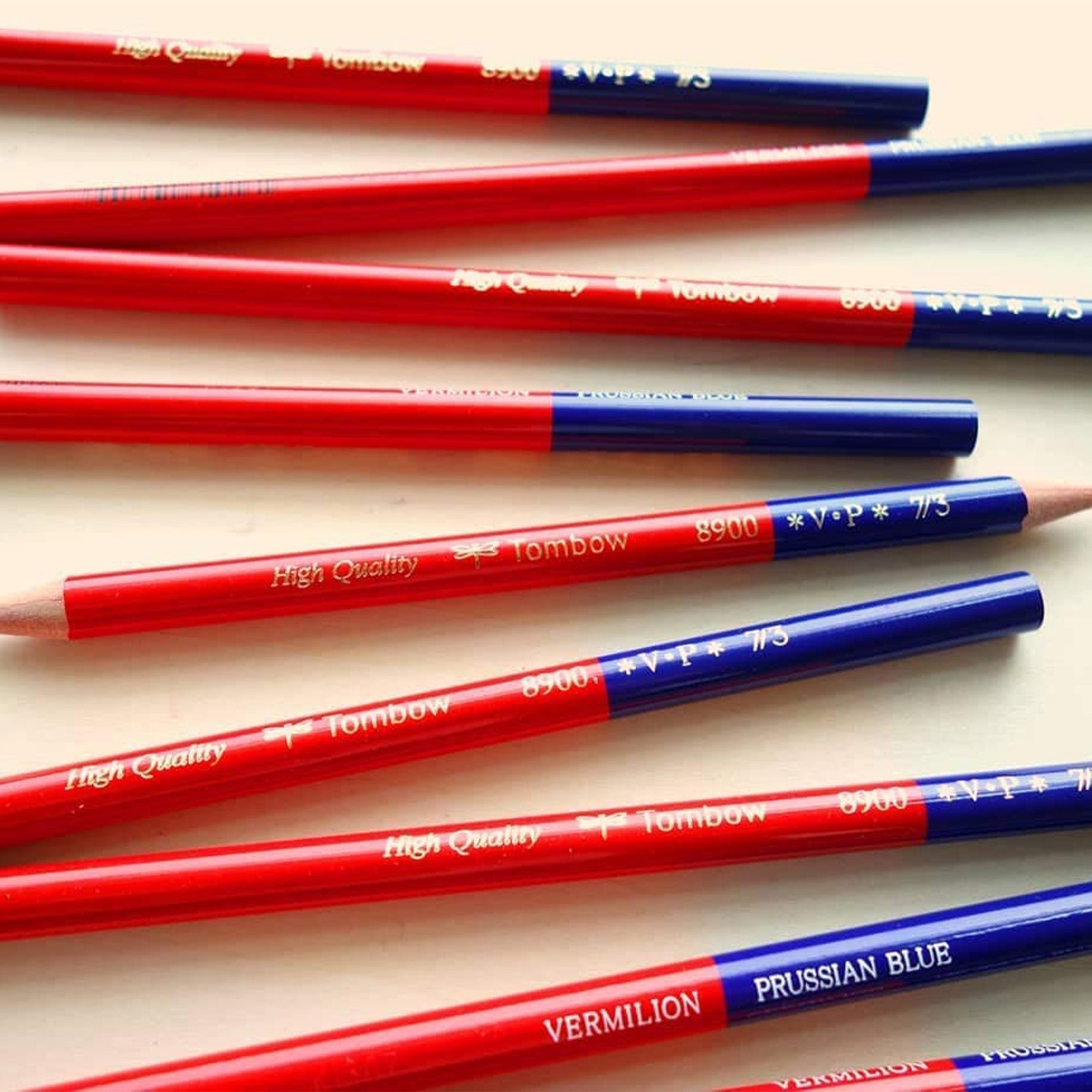 8900 Red & Blue Wooden Pencils - 1 Dozen Packs (12 Pack) by Tombow - Premium Quality for School, Office & Art Projects - Bulk Colored Pencils for Writing, Drawing & Coloring