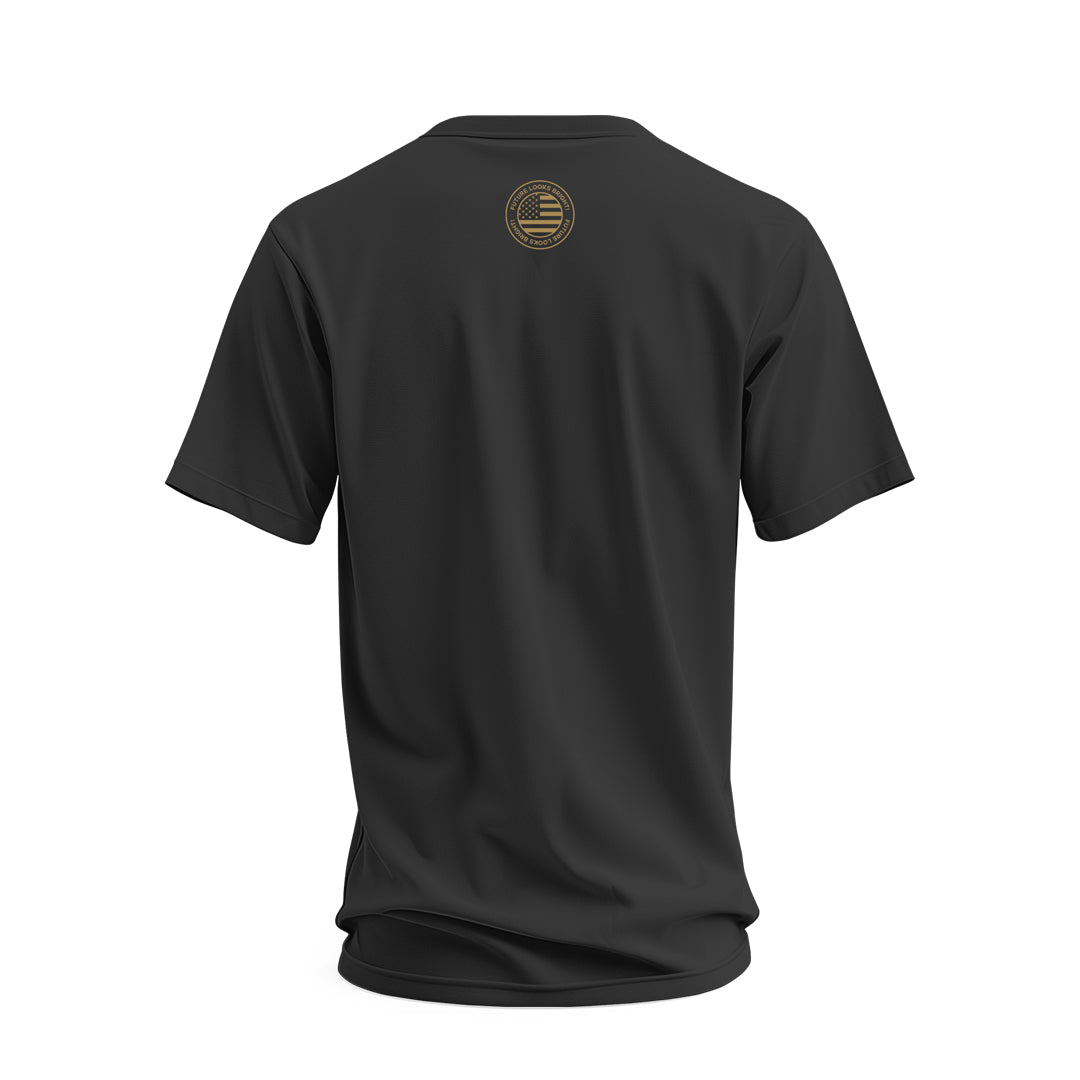 Future Looks Bright US Marine Corps Black Short Sleeve T-Shirt - Military Apparel, Patriotic Casual Wear for Veterans & Supporters