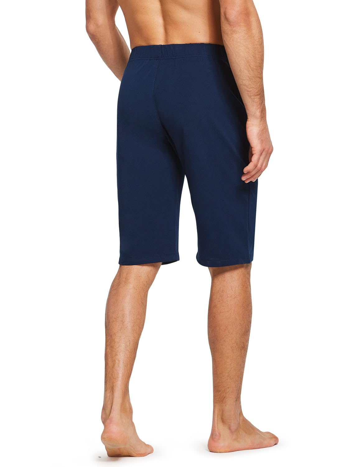 BALEAF Men's Athletic Shorts - Cotton Below Knee Workout Shorts with Pockets for Yoga, Running, Gym & Lounge Wear - Breathable Jersey Sweatpants for Men's Active Lifestyle