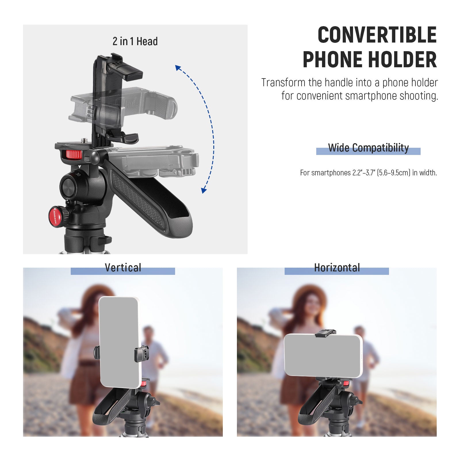 NEEWER TS003 Mini Tripod Stand for DSLR Camera, Smartphone, iPhone, GoPro - Compact & Lightweight Travel Tripod for Vlogging, Photography, Video Shooting (Indoor & Outdoor Use)