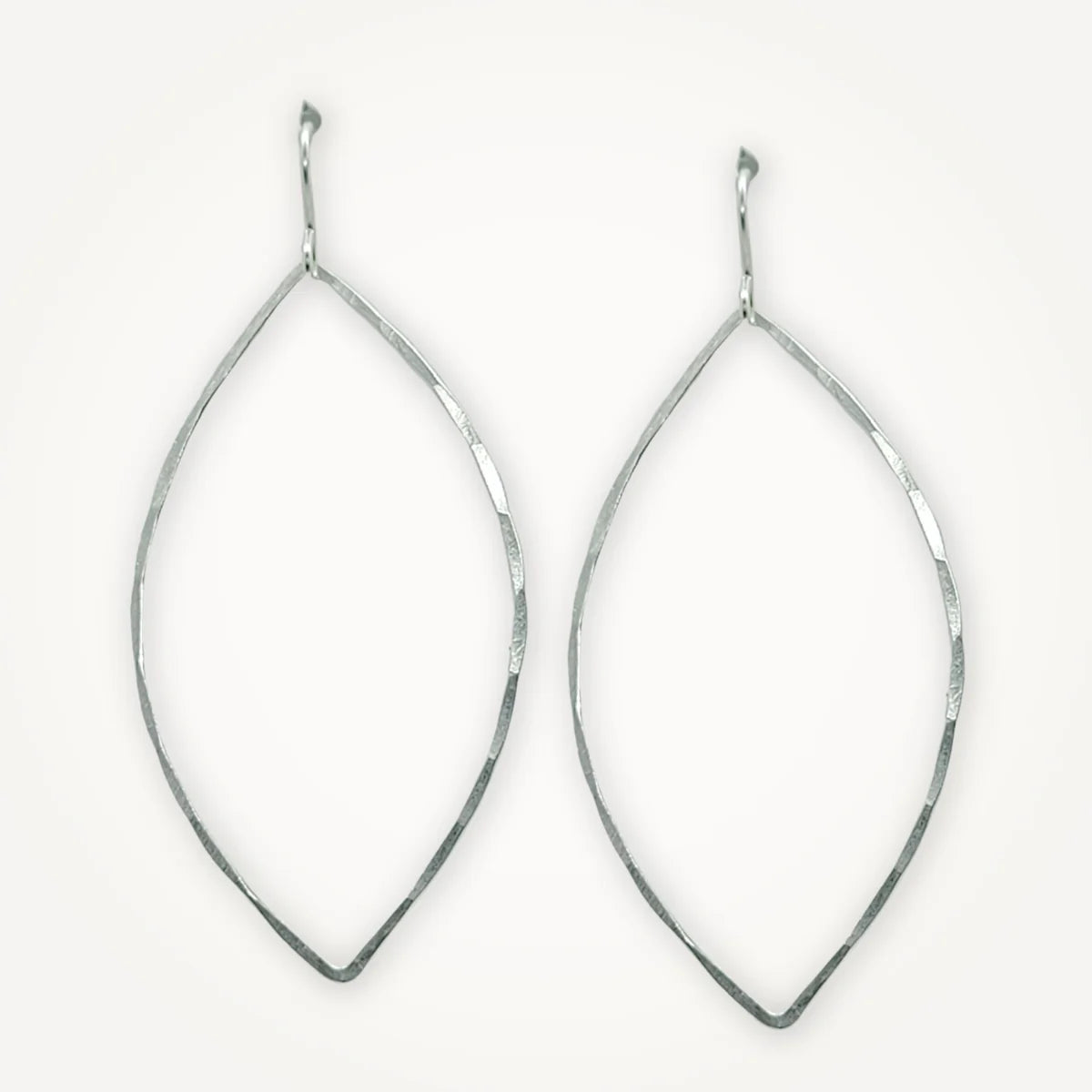 Hammered Hoop Earrings for Women - 14K Gold Plated Marquise Drop Dangle Earrings | Perfect for Parties, Weddings & Everyday Wear