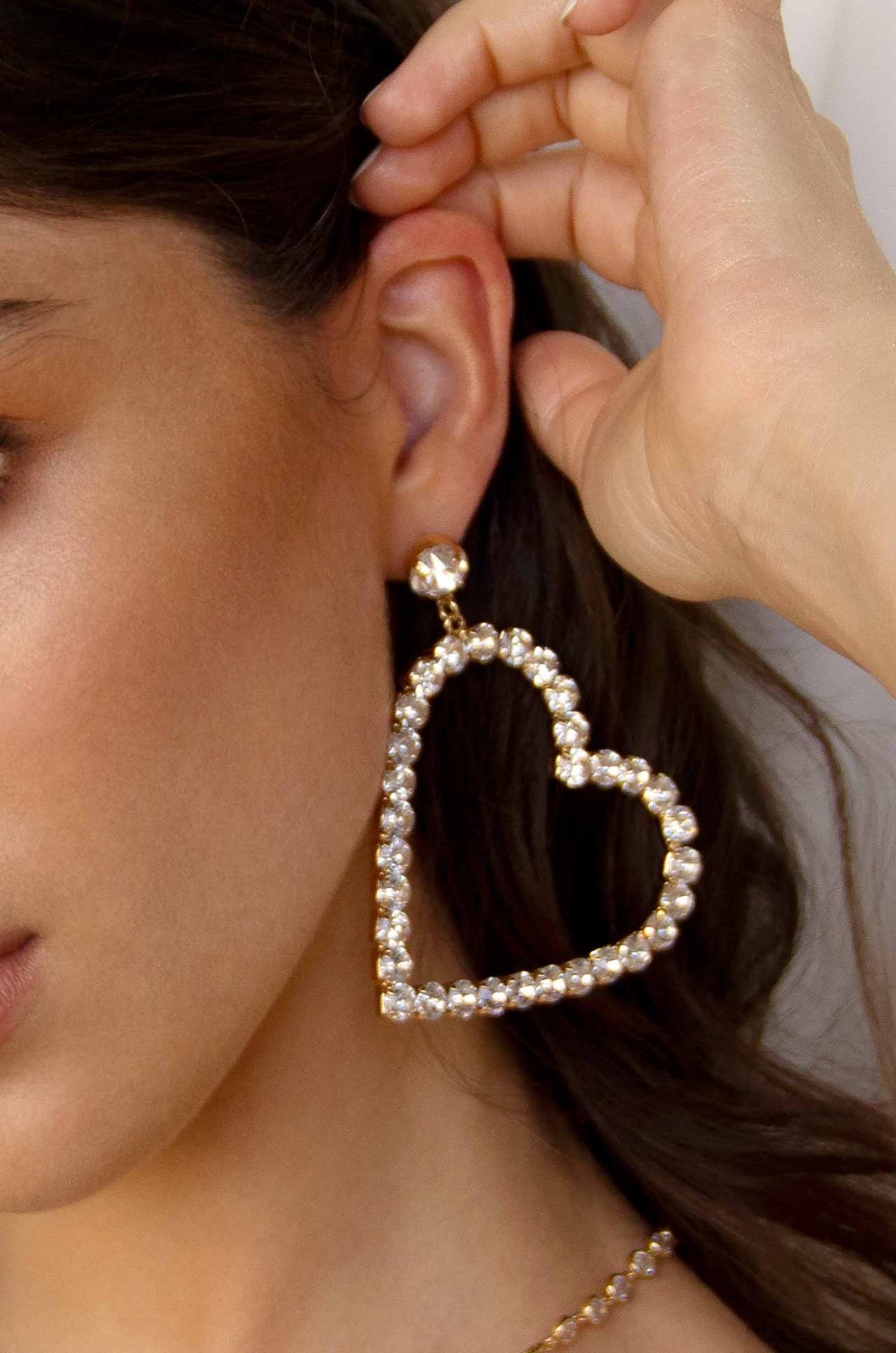 Crystal Love Dangle Earrings for Women - Elegant Drop Earrings for Date Night & Special Occasions