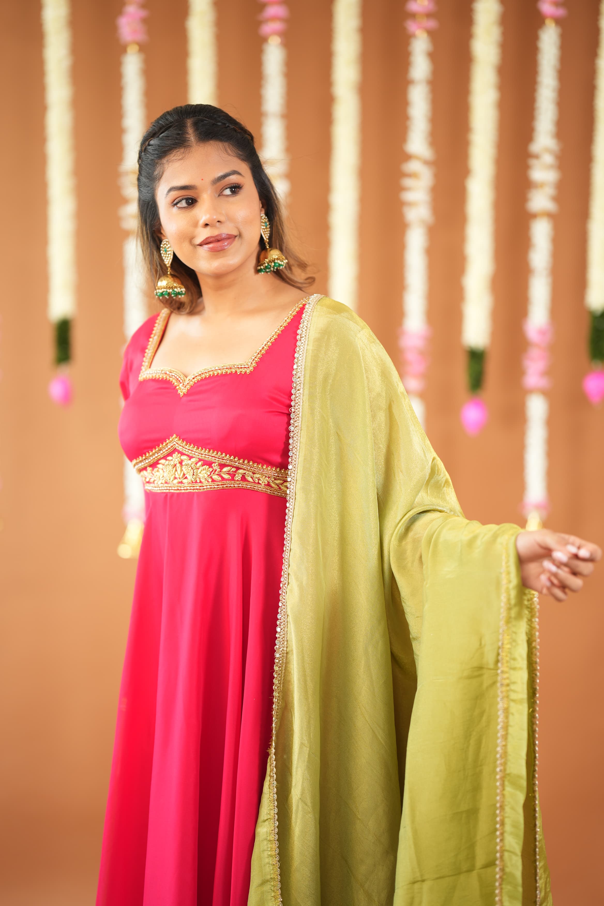 Premium Handcrafted Srisha Anarkali Dress DD610 - Elegant Ethnic Wear for Weddings, Parties & Festive Occasions
