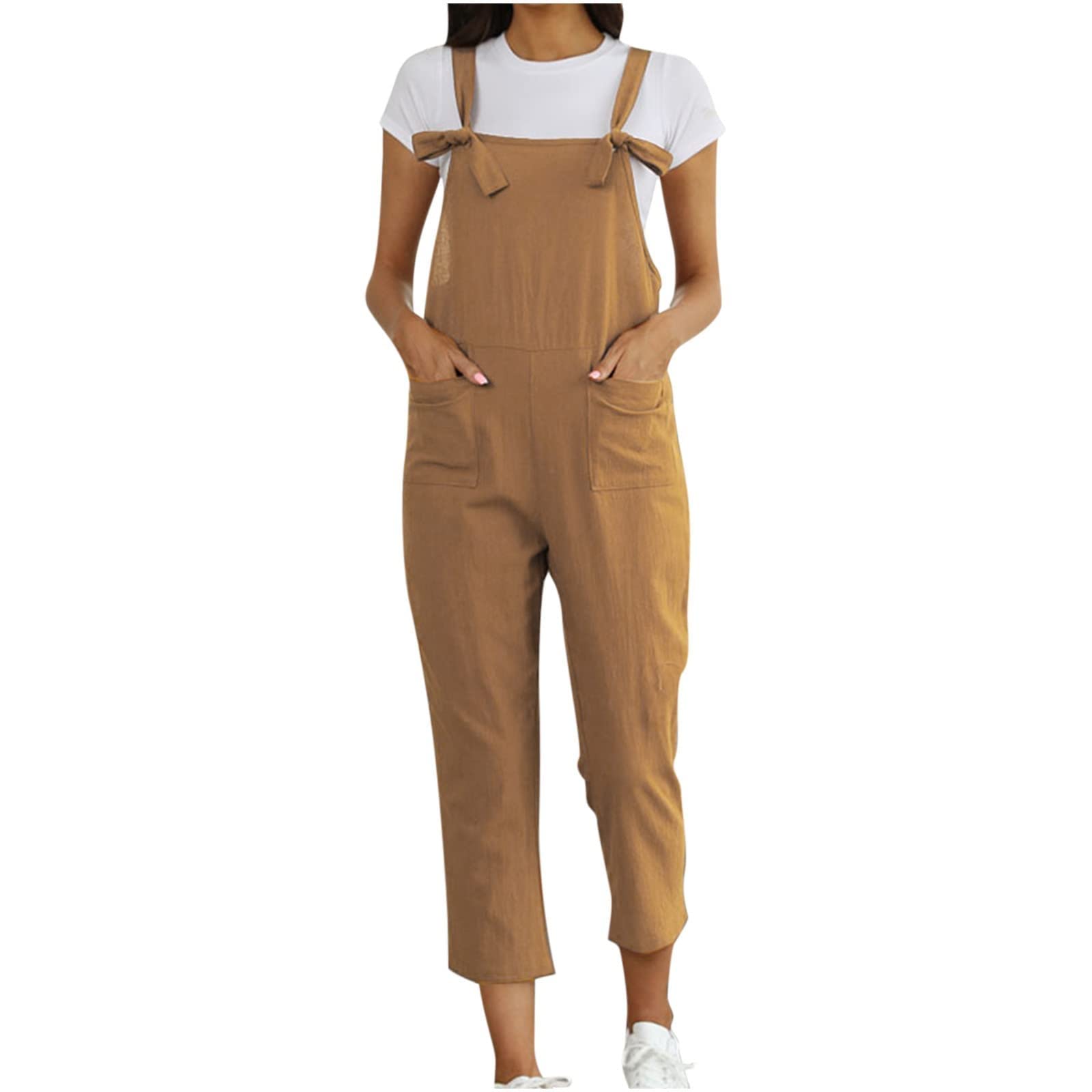 Women's Casual Summer Jumpsuit - Adjustable Straps, Flowy Loose Fit, Stretch Romper with Print | Perfect for Beach, Vacation, and Everyday Wear