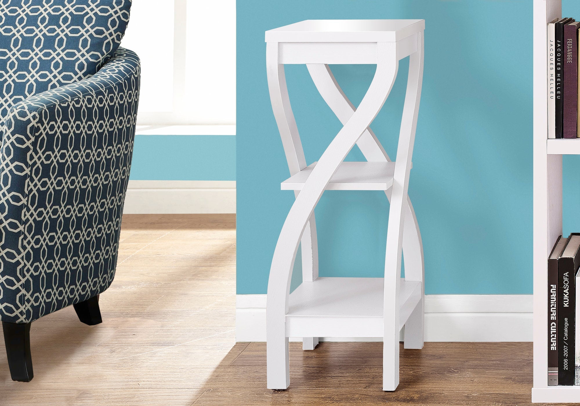Modern White Accent Table - 32 Inches Height, Perfect for Living Room, Bedroom, or Entryway Decor - Elegant Side Table for Home Furnishing