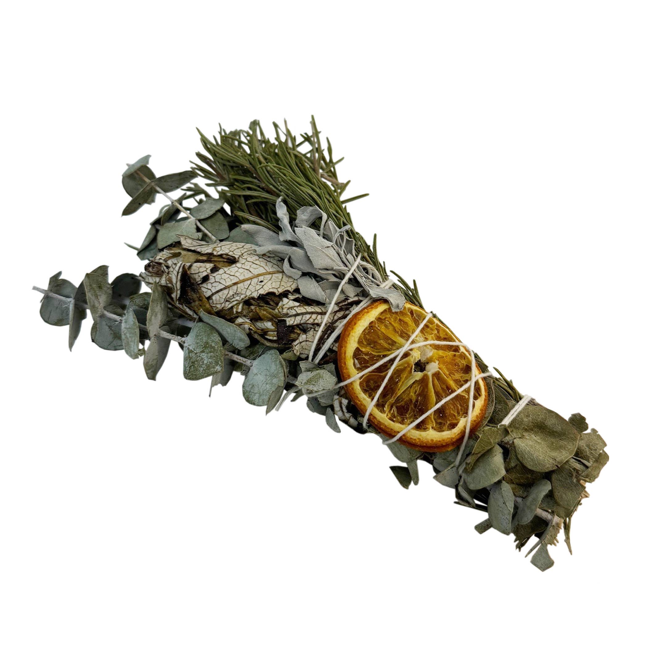 Andaluca 6 Herb and Citrus Smudge Wand - Natural Sage Smudging Kit for Cleansing, Meditation & Positive Energy - Perfect for Home, Yoga & Spiritual Rituals