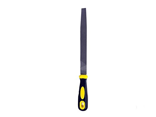 Jon Bhandari 12-Inch Flat File Rough Bastard with PVC Handle - Professional Metalworking & Woodworking Tool for Sharpening, Deburring, and Finishing Projects