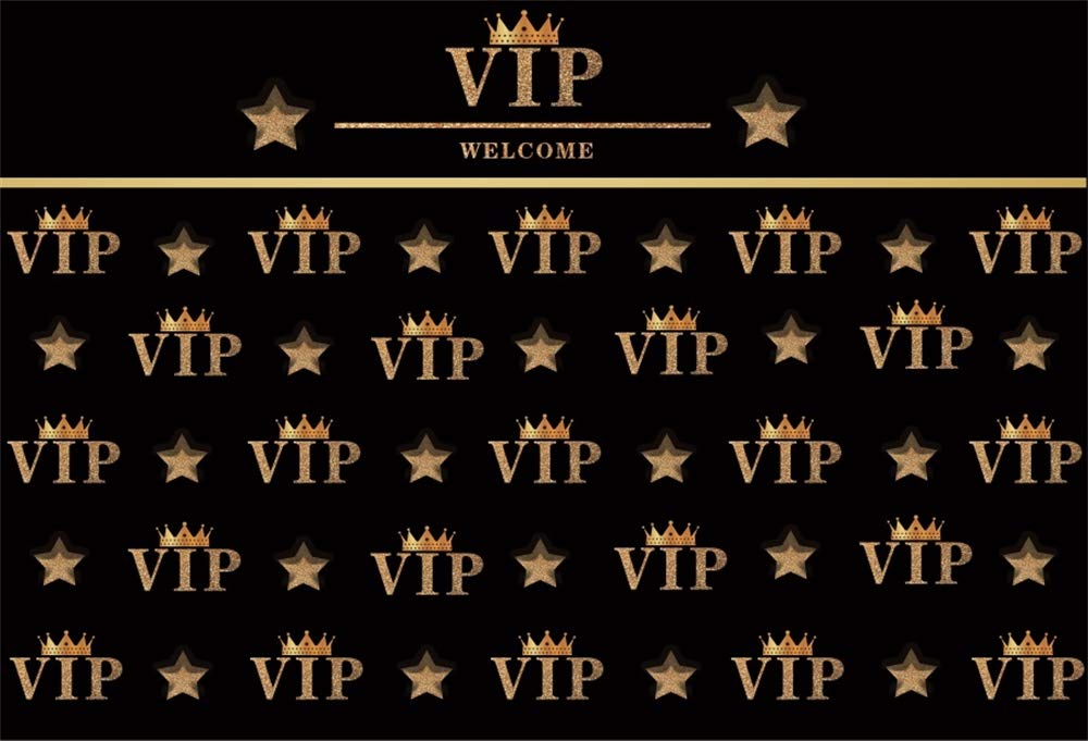 VIP Happy Birthday Backdrop 7x5ft - Golden Crown & Red Carpet Theme for Adult Bday Parties, Photo Studio Props, Wall Decor - Perfect for Birthday Bash Celebrations, Photoshoots & Special Events
