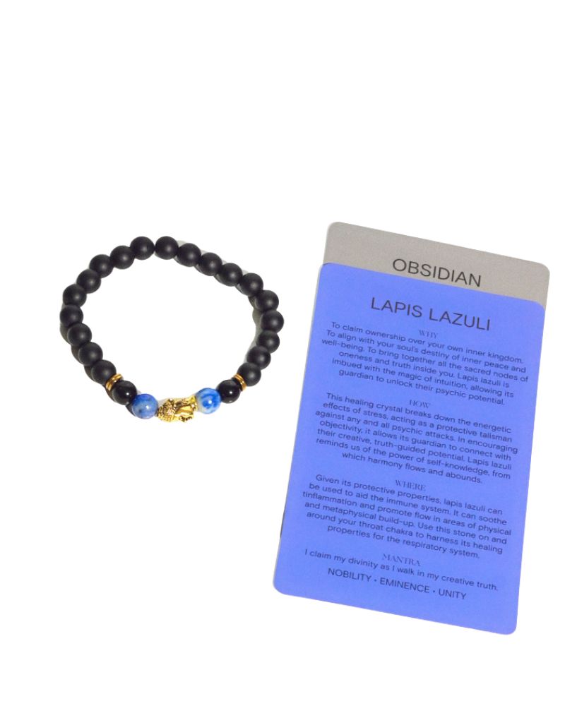 Natural Buddha Stone with Lapis Lazuli & Obsidian - Spiritual Healing, Meditation & Home Decor for Peace & Positive Energy