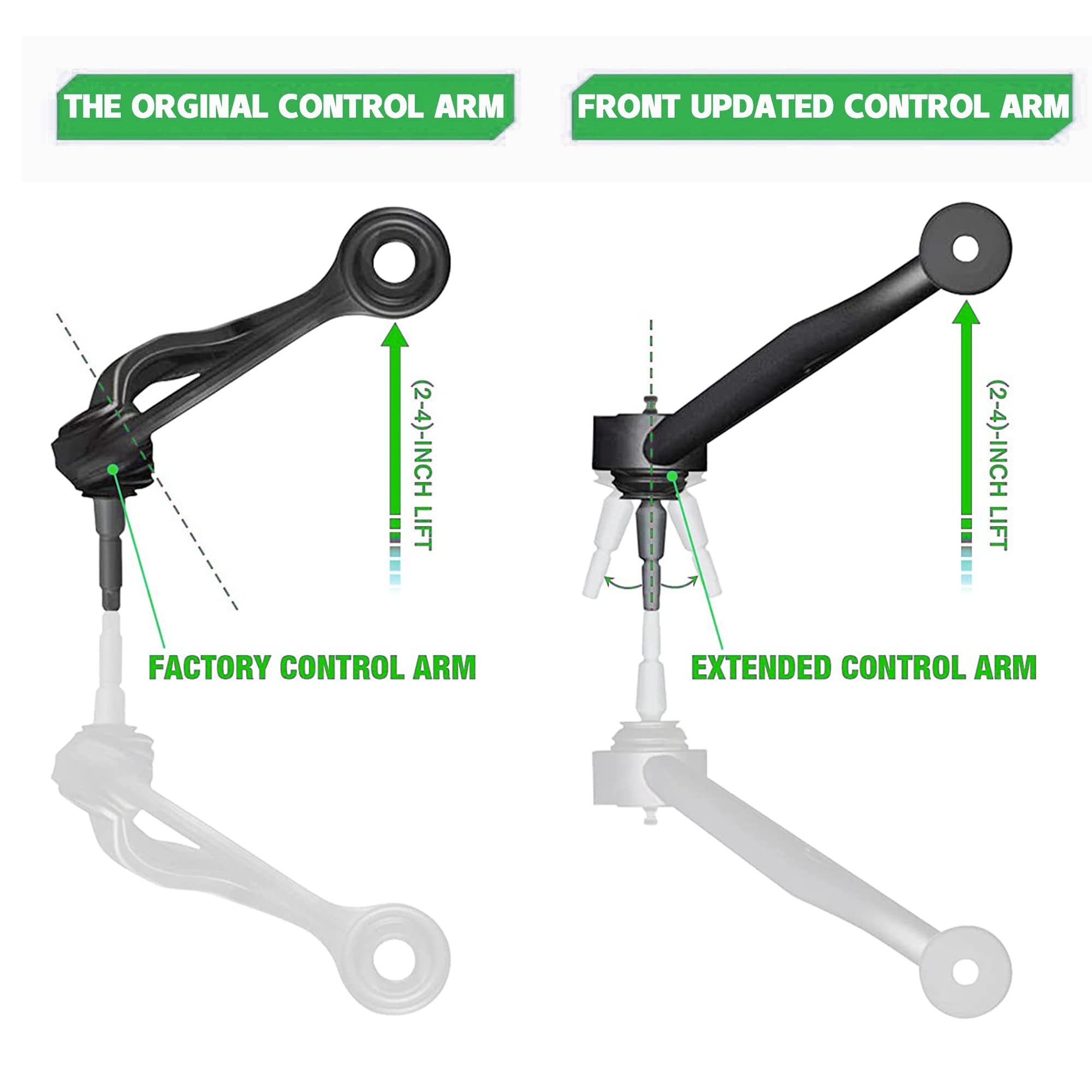 Heavy Duty Front Upper Control Arms for 2004-2020 Nissan Titan Armada - Compatible with 2-4