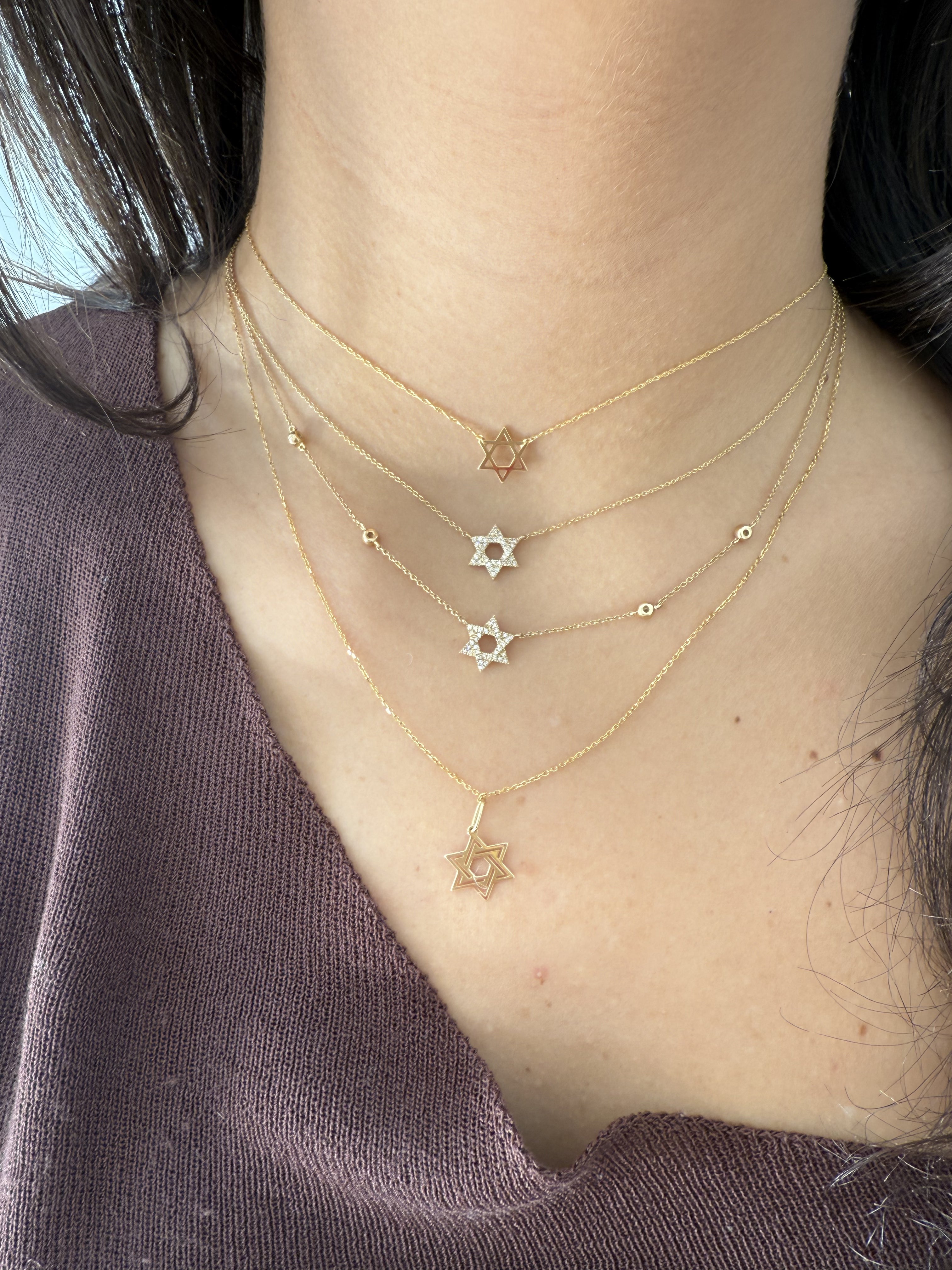 14K Gold Small Star of David Necklace - Elegant Jewish Jewelry for Women & Men - Perfect for Hanukkah, Bar Mitzvah & Everyday Wear