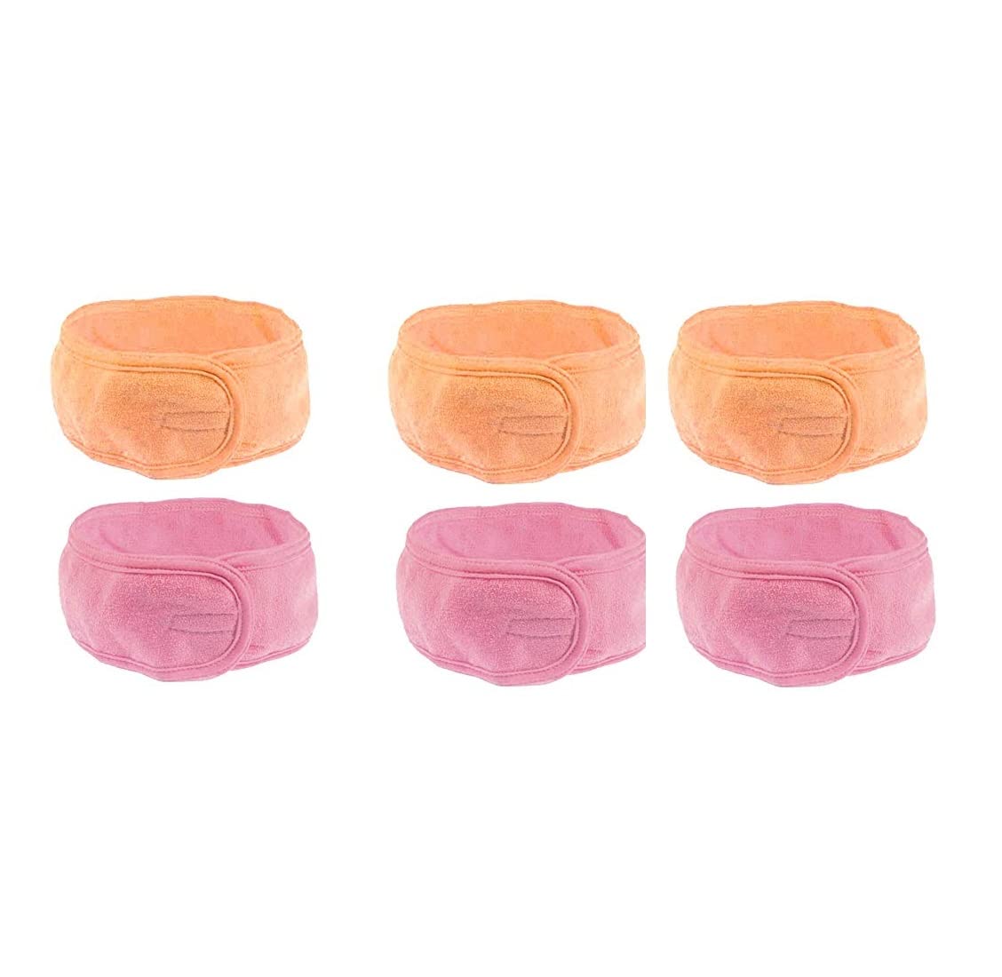 OJ Polycotton Stretchable Elastic Facial Headbands - Adjustable Soft Makeup & Hair Wrapping Headband for SPA, Beauty Parlor - 6 Pack Multi-Color Set | Perfect for Skincare Routines, Salon Treatments & Home Spa Days