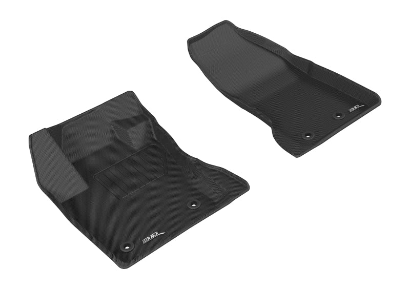 3D MAXpider Custom Fit Floor Mats for 2015-2020 Jeep Renegade - Kagu Series 1st Row All-Weather Black Car Mats | Perfect for Off-Road, Daily Commute & Winter Protection