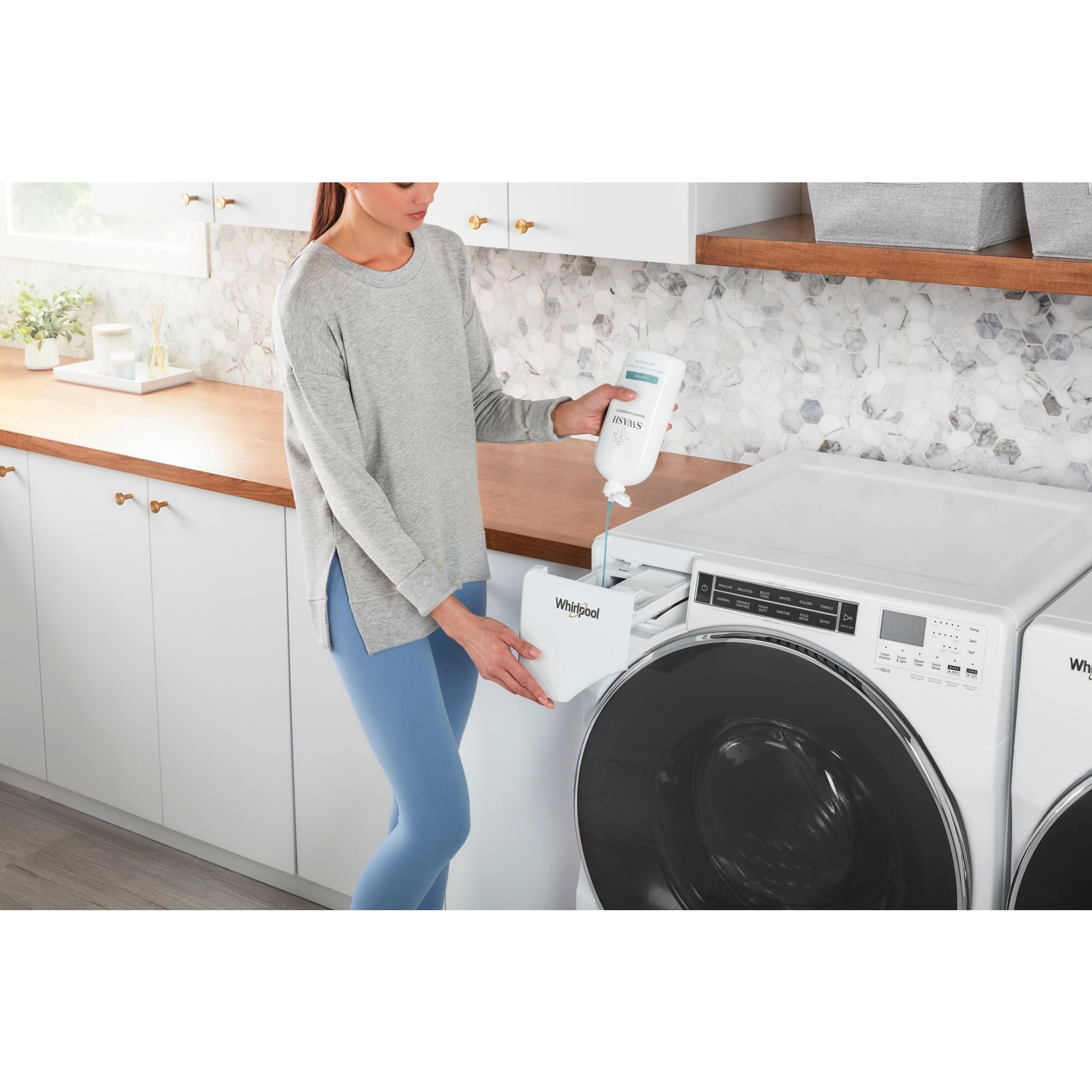 Whirlpool Swash® Free & Clear Laundry Detergent Pods - Hypoallergenic, Fragrance-Free (SWHLDLFF2B) - Perfect for Sensitive Skin & HE Washers