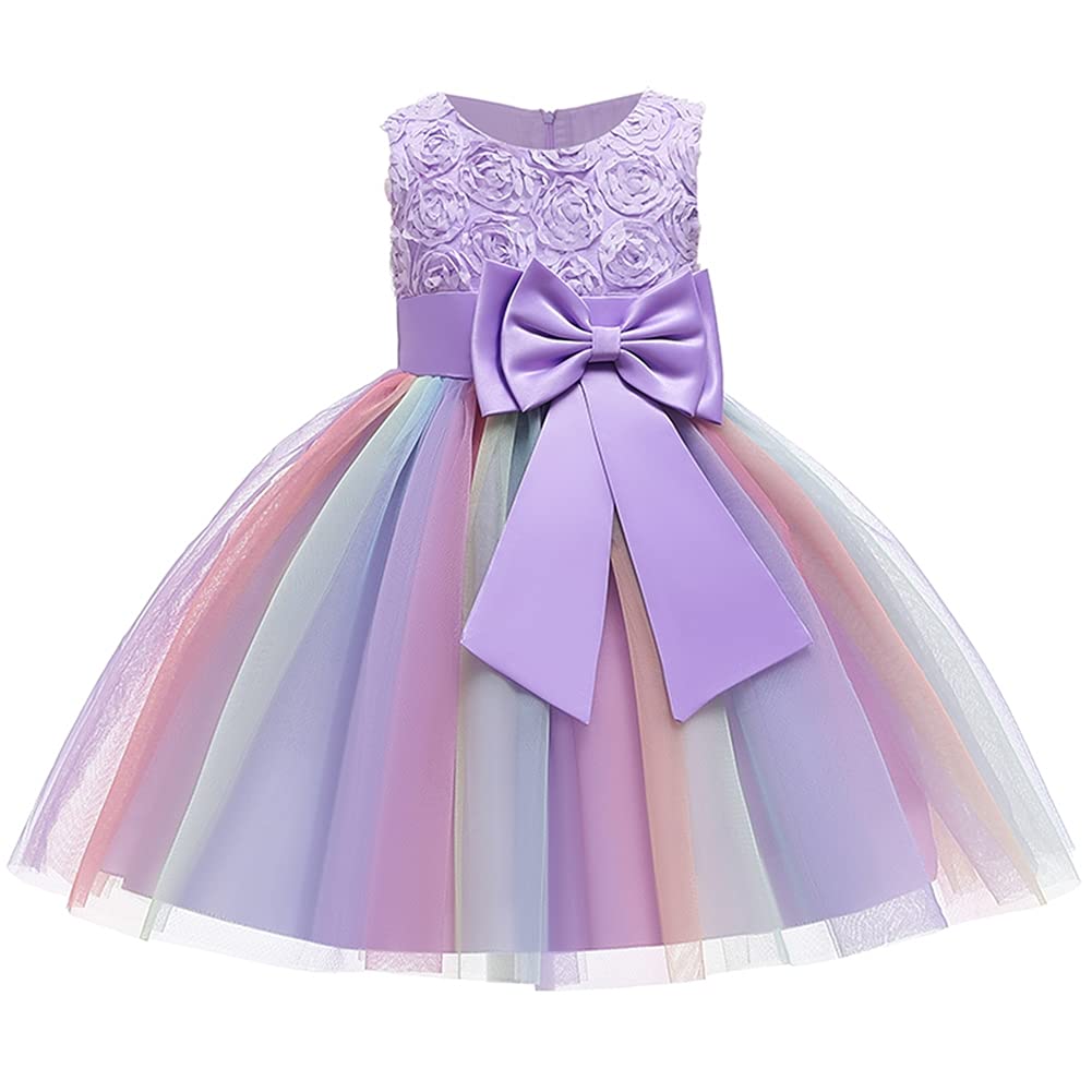 AGQT Flower Girls Formal Dress for Princess Birthday & Tea Party - Size 2-6 Years | Perfect for Weddings, Pageants & Special Occasions