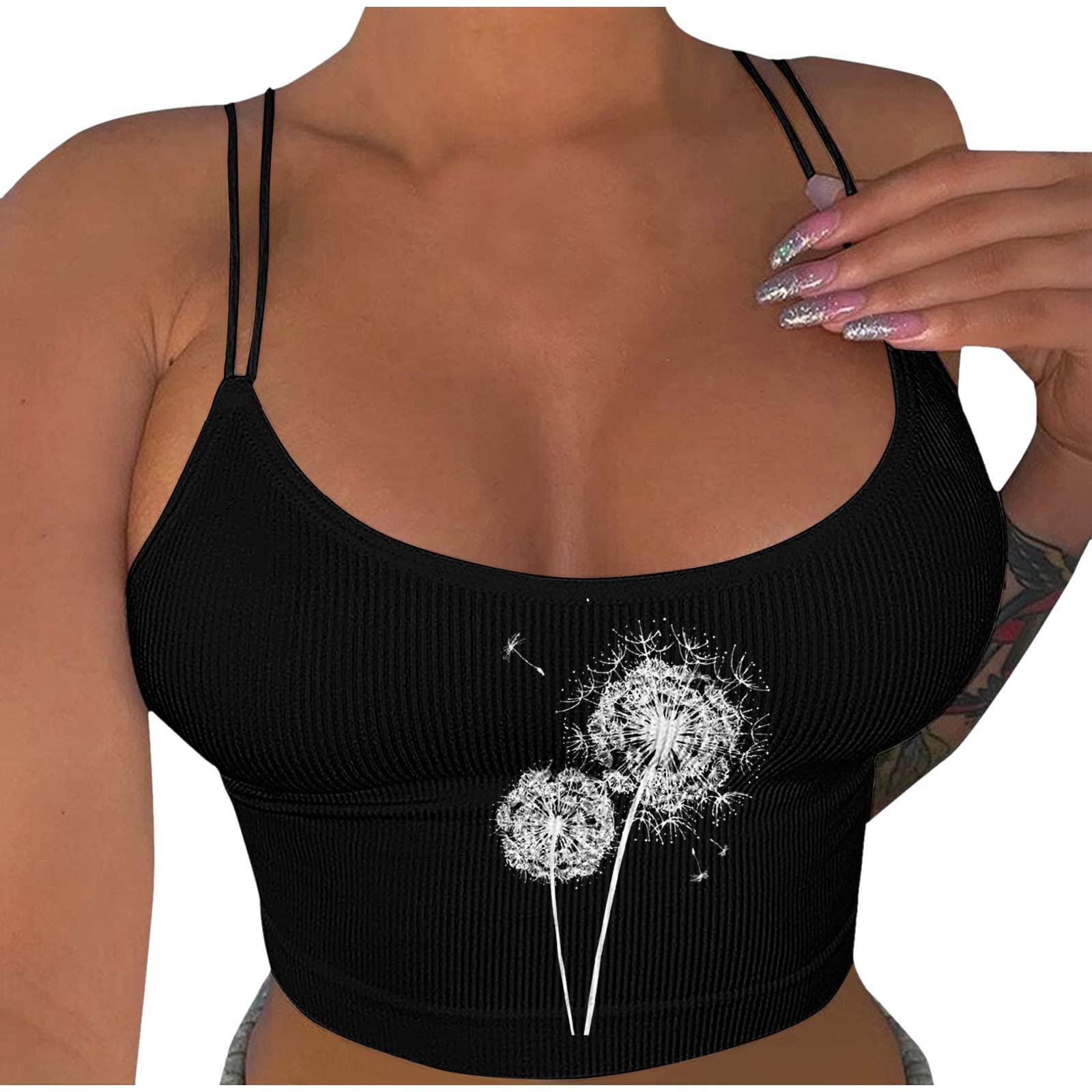 Boho Tops for Women - Solid Printed Vest Tank Shirt, Sexy Sleeveless Blouse Tunic with Suspenders, Summer Casual Tee (White, Small) | Perfect for Beach Outings, Music Festivals & Boho-Chic Style