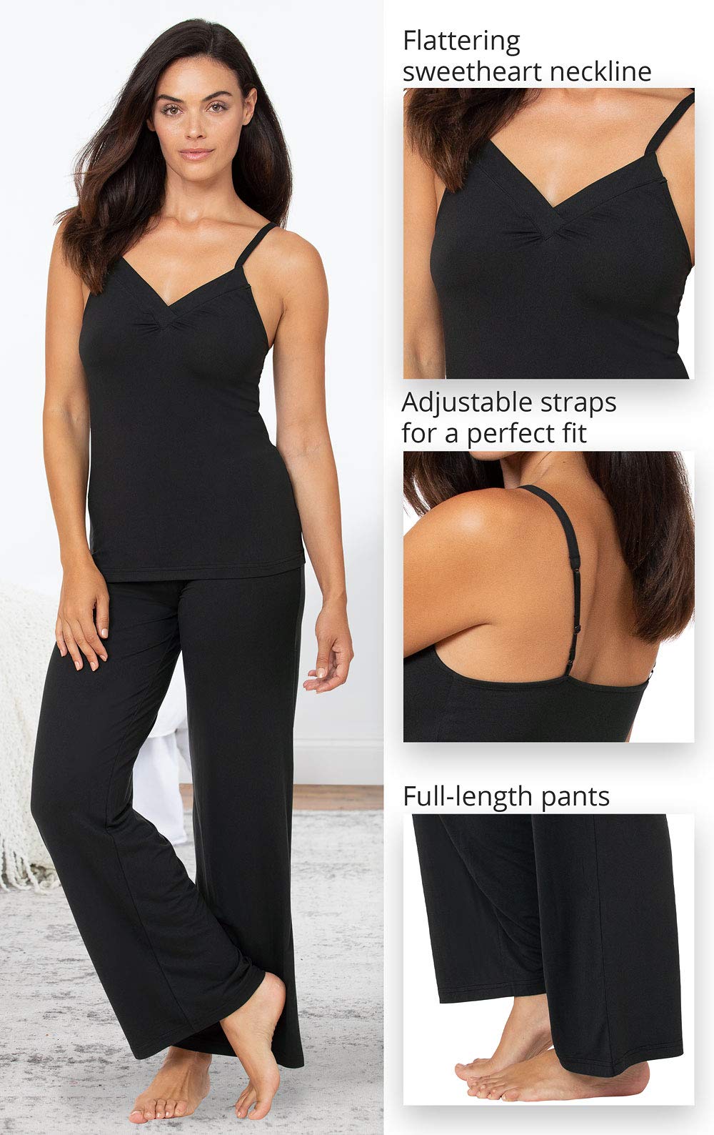 Naturally Nude Women's Pajama Set - Sexy 2-Piece Cami & Pant Pajamas for Women | Perfect for Valentine's Day, Anniversary Gifts & Romantic Nights