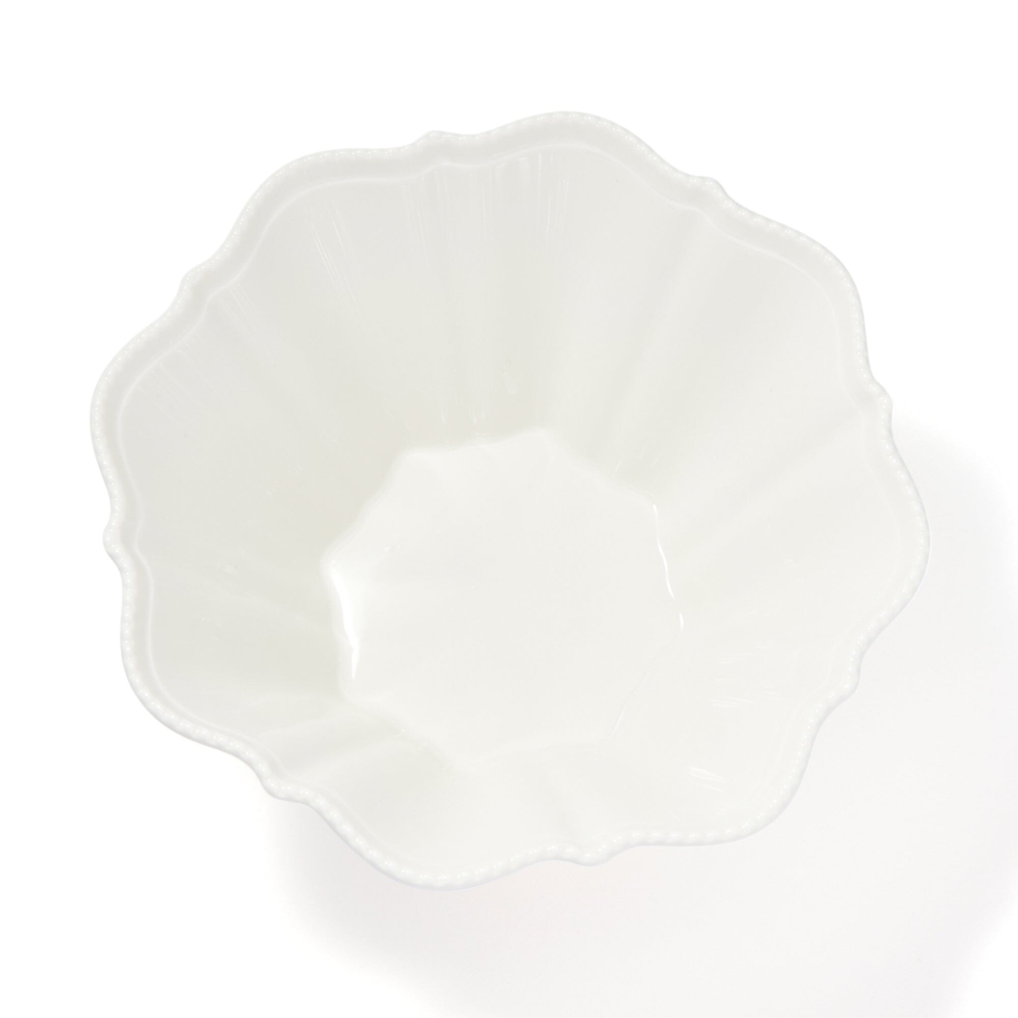 Blanche Bowl L Wave White - Elegant Ceramic Serving Bowl for Salads, Pasta, and Desserts - Perfect for Dining, Entertaining, and Home Decor