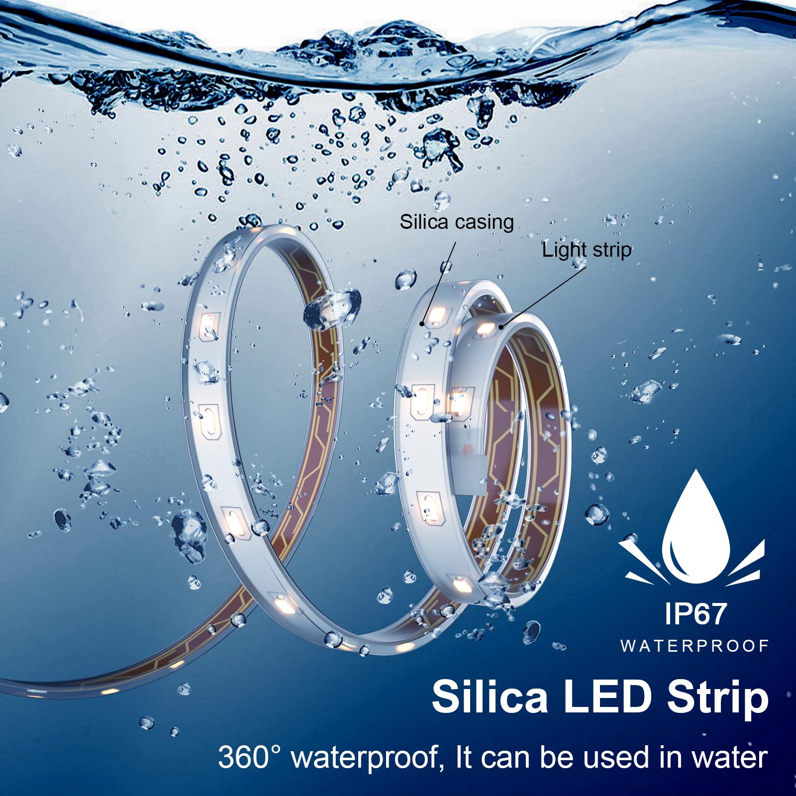 MIWATT Solar LED Strip Lights, Waterproof Outdoor String Lights with Remote & Timer, PVC Tube Cover for Bedroom, Garden, Patio, Pool, Christmas Decoration – Perfect for Parties, Weddings, and Holiday Lighting