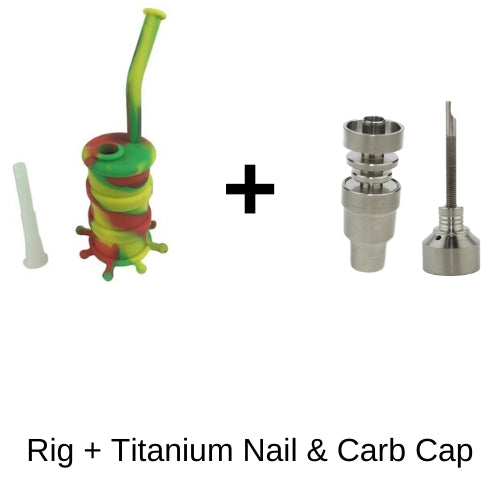 Premium Oil Drum Silicone Dab Rig Kit - 10mm Quartz Banger & Carb Cap Included - Portable & Durable for Concentrates - Perfect for Travel, Camping, and Home Use