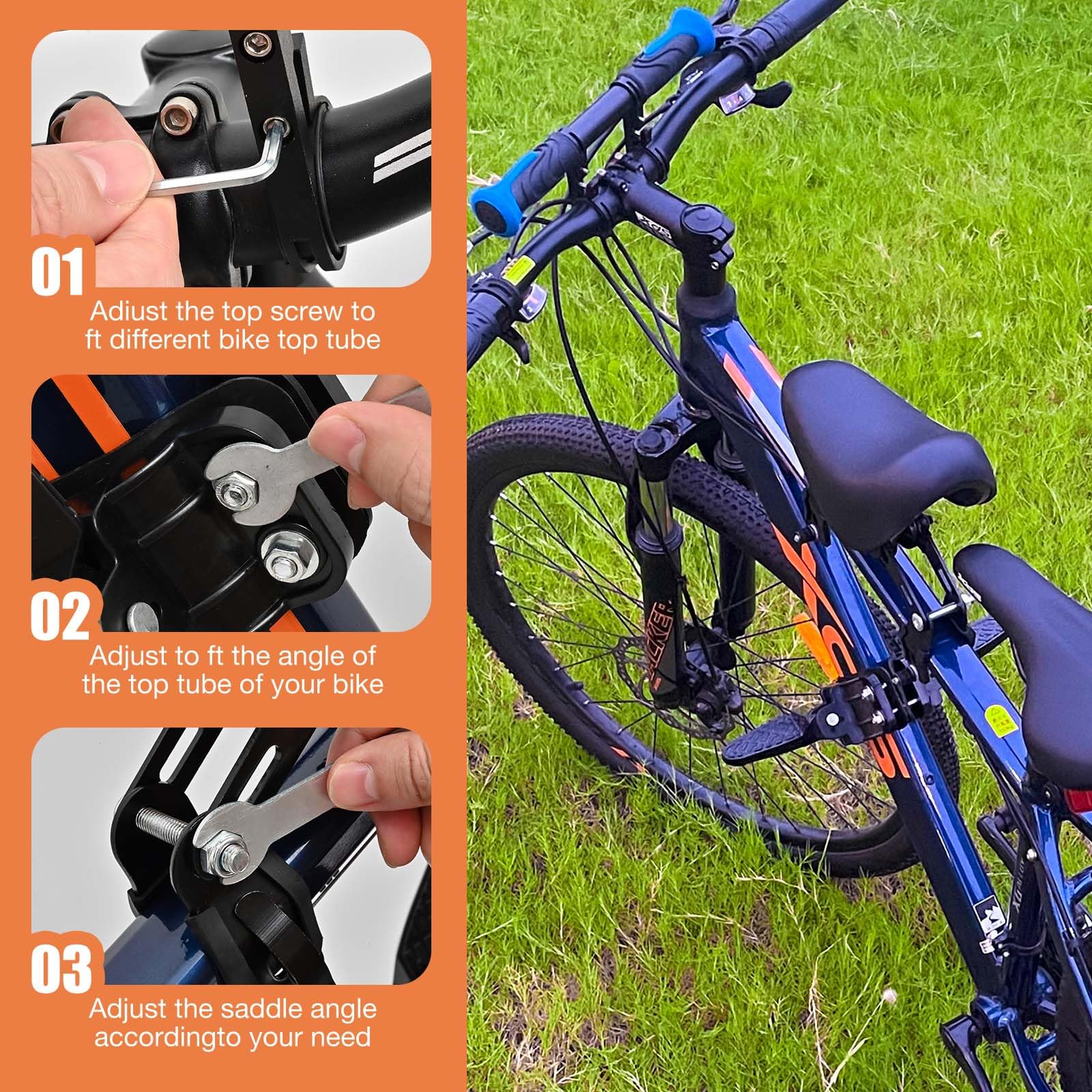 **Best Front Mount Toddler Bike Seat for Kids 2-5 Years - Adjustable Child Bicycle Seat with Foot Pedals - Universal Fit for Adult & Mountain Bikes - Perfect for Family Rides & Outdoor Adventures**