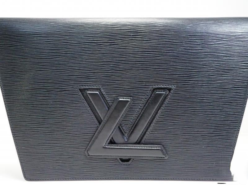 Authentic Pre-Owned Louis Vuitton Epi Black Noir Pochette Trapeze GM Clutch Bag Purse M80165 - Vintage Luxury Handbag for Women, Perfect for Parties, Weddings & Evening Events