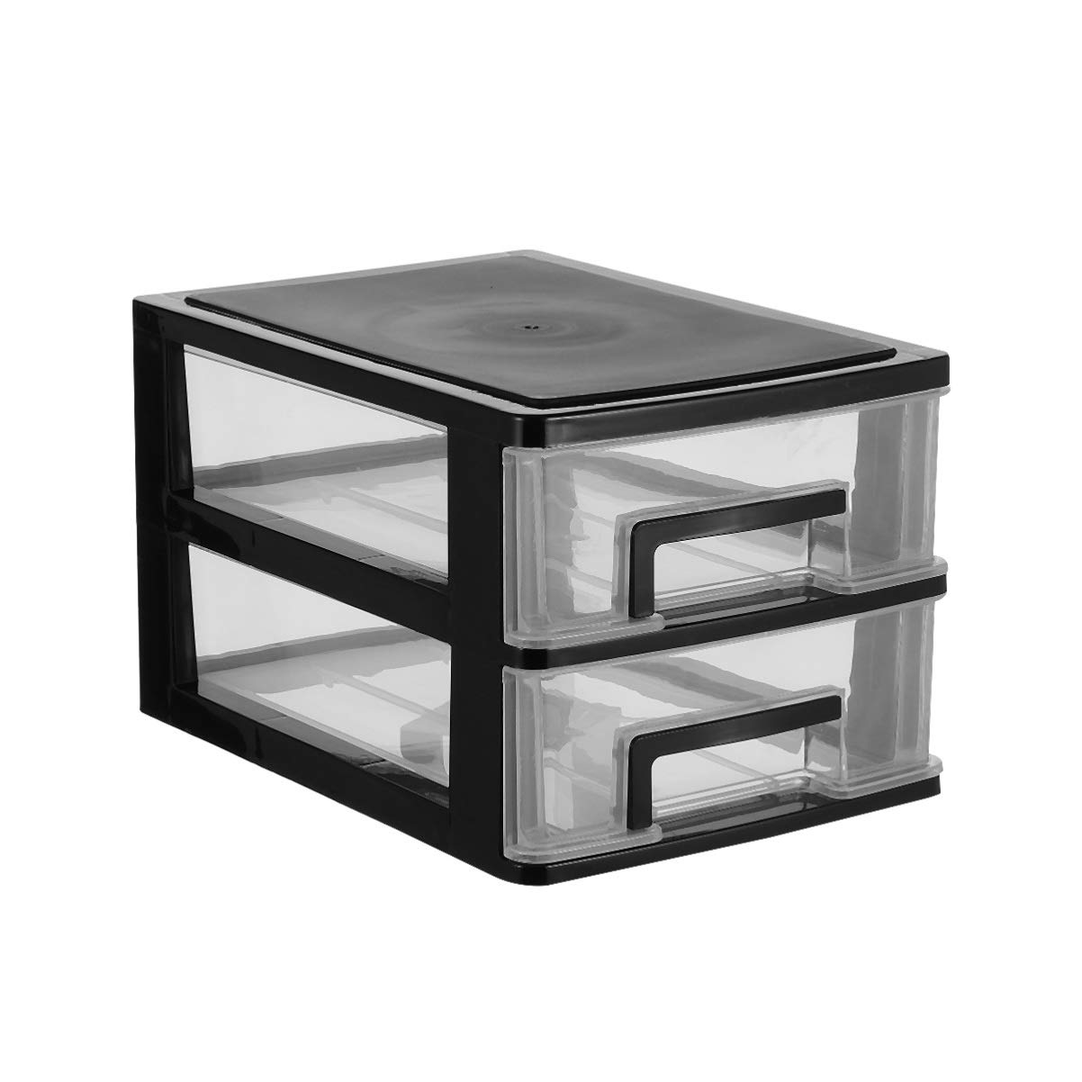 DOITOOL 2-Tier Plastic Drawer Organizer for Closet, Home & Office Storage - Makeup, Jewelry, Cosmetics Storage Box - Perfect for Bathroom, Dorm, Desk, Countertop & Office Organization (White)