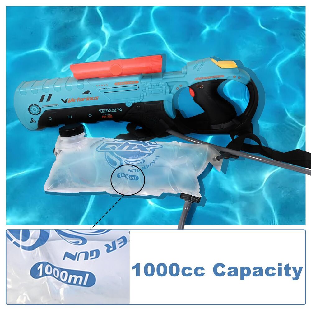 Automatic Electric Water Blaster - Battery Powered Squirt Gun with Water Pipe for Kids & Adults - Perfect for Backyard Water Fights, Pool Parties, and Summer Outdoor Fun