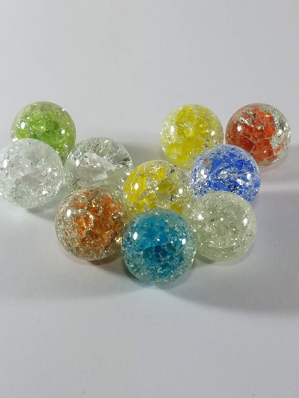 10 Collectible Cracked Cats Eye Marbles - Vintage Fried Glass Marbles for Home Decor, Game Room Display & Unique Gift Ideas (Style 0078)