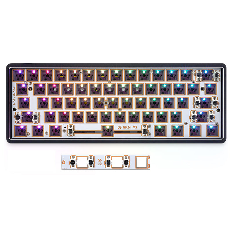 SKYLOONG GK61 Lite 60% Gasket Mount DIY Mechanical Keyboard Kit - Compact & Customizable for Gaming, Typing, and Office Use