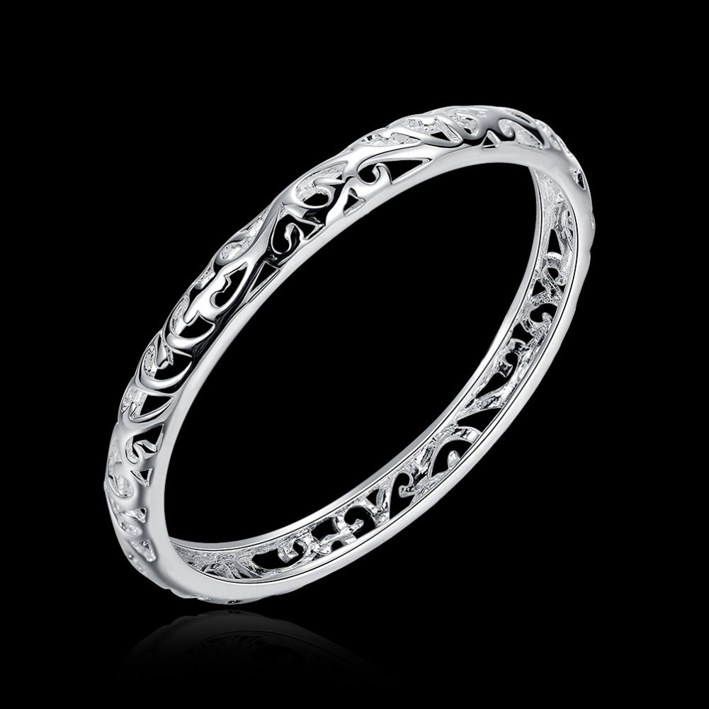 Sterling Silver Bangle Bracelet for Women - Elegant Open Cuff Bracelet | Fashion Jewelry Gift for Her | Perfect for Everyday Wear, Parties & Special Occasions