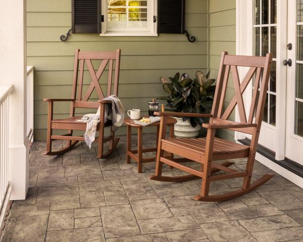 Polywood Braxton 3-Piece Outdoor Rocking Chair Set - Durable All-Weather Adirondack Rockers for Patio, Porch, Garden & Poolside Relaxation